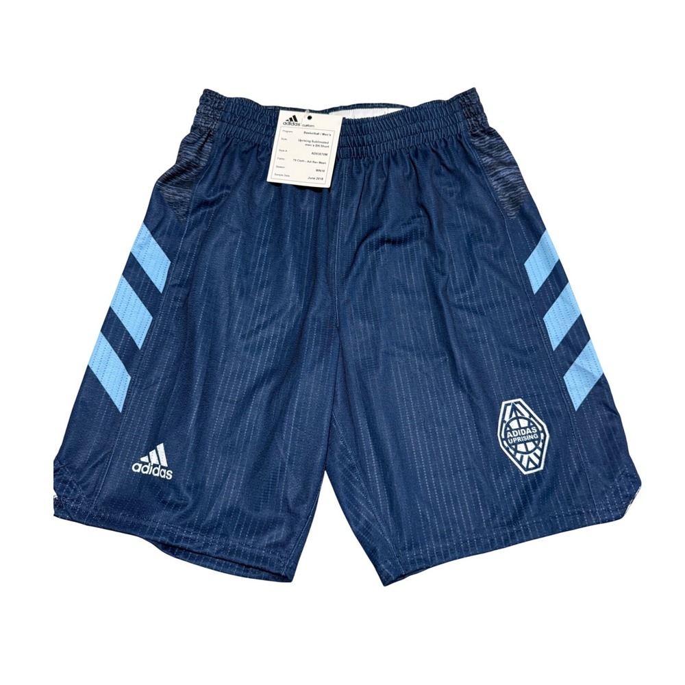 Adidas Uprising Men's Basketball Shorts Navy Blue Sublimated Mesh Medium NWT